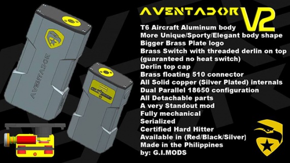 Aventador V2 Box Mod - дуал 18 650 от GI Mods Philippines