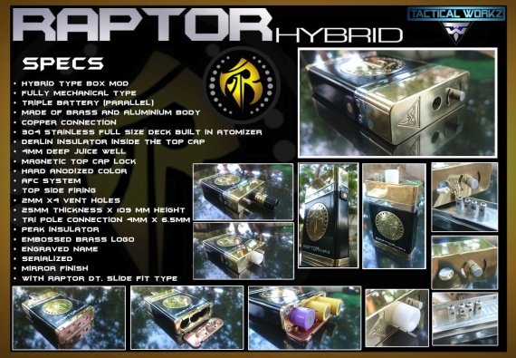 Raptor Hybrid Boxmod от Tactical Workz Phillipines - 3х18650!