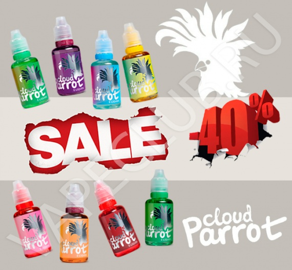 VapeClub.ru - Жидкости Cloud Parrot – Скидка 40% (150 рублей 30 мл)