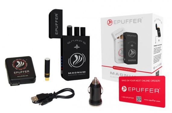 Набор ePuffer Magnum Snaps - электронная сигарета и портсигар со встроенным аккумулятором.