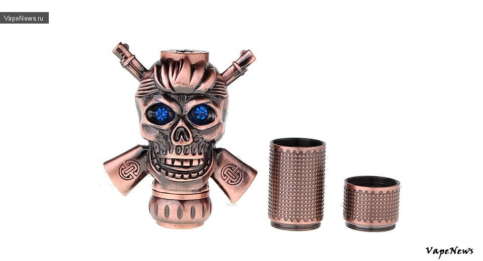 Skull Shaped Brass Mechanical Mod - мод,череп,два ствола.