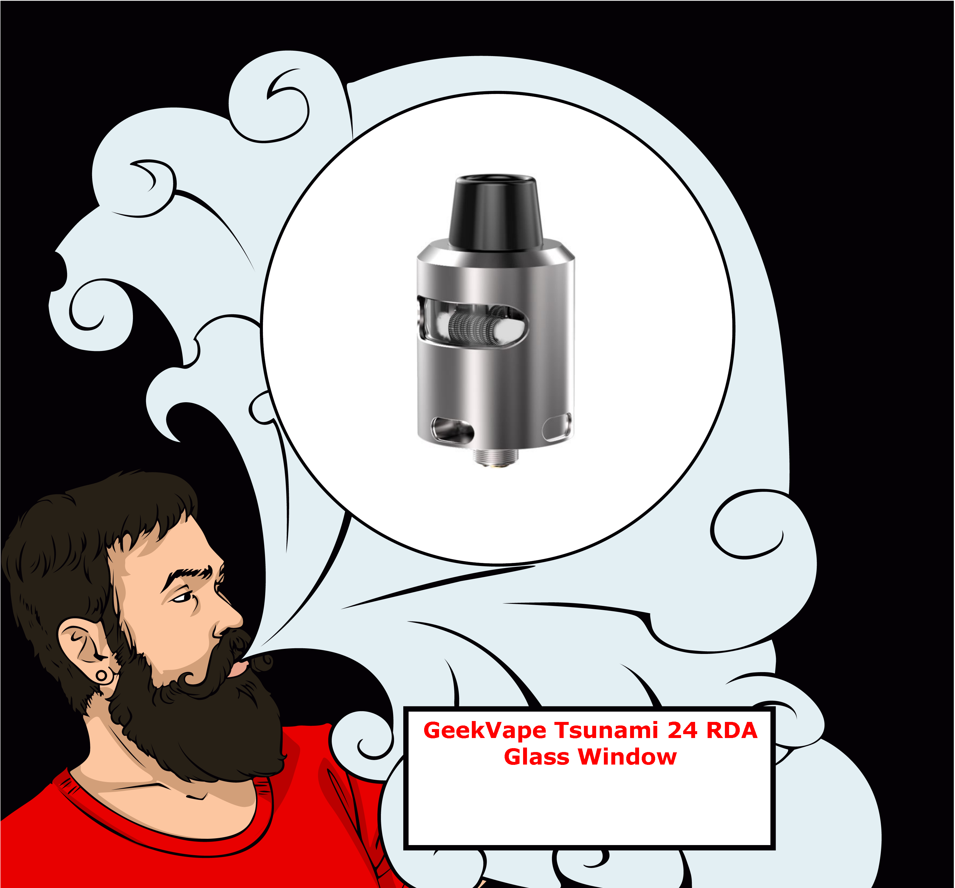 GeekVape Tsunami 24 RDA Glass Window и преднамотанные койлы от GeekVape