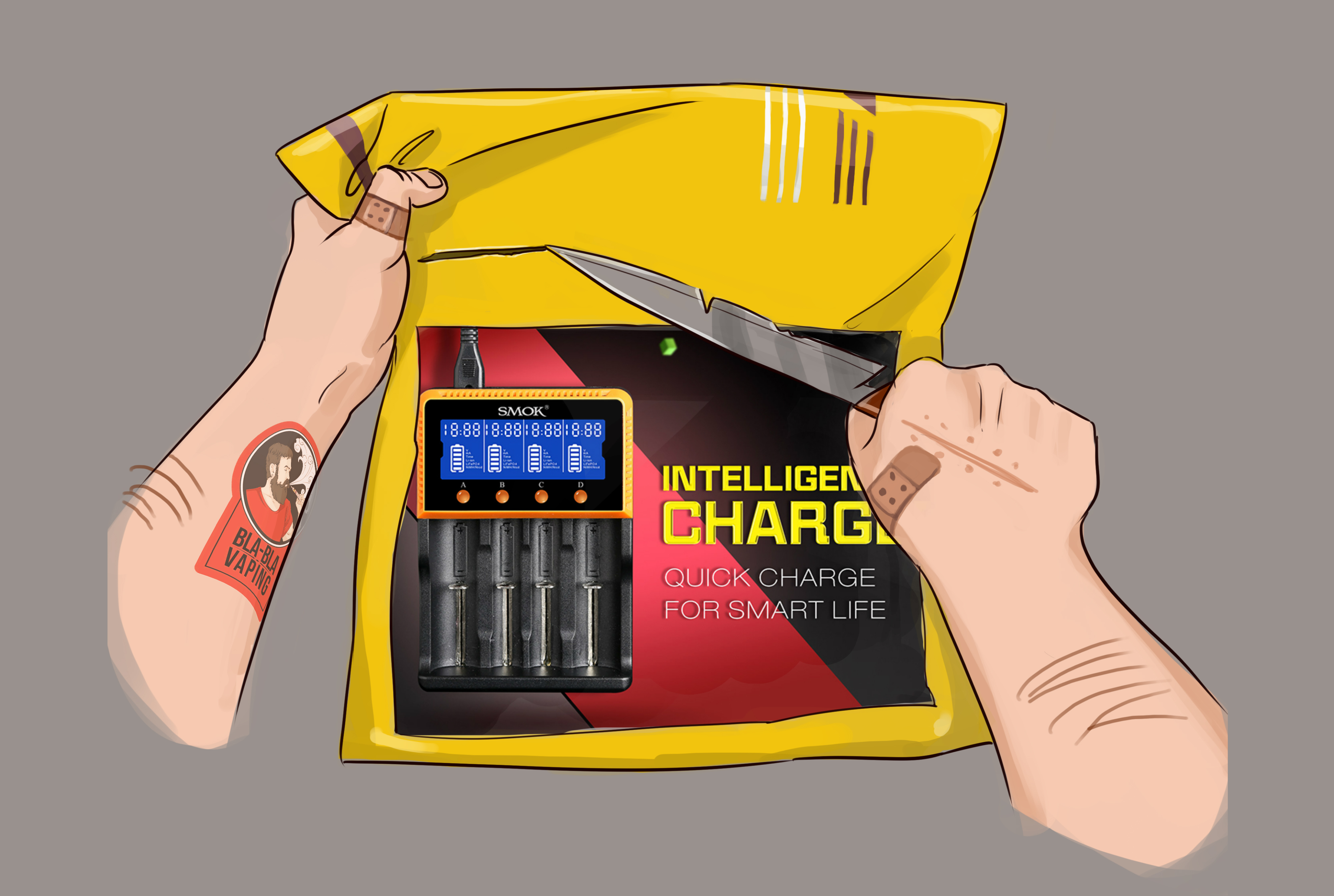 Первый взгляд $28.49 SMOK Intelligent Charger Умная зарядка от Смок :)