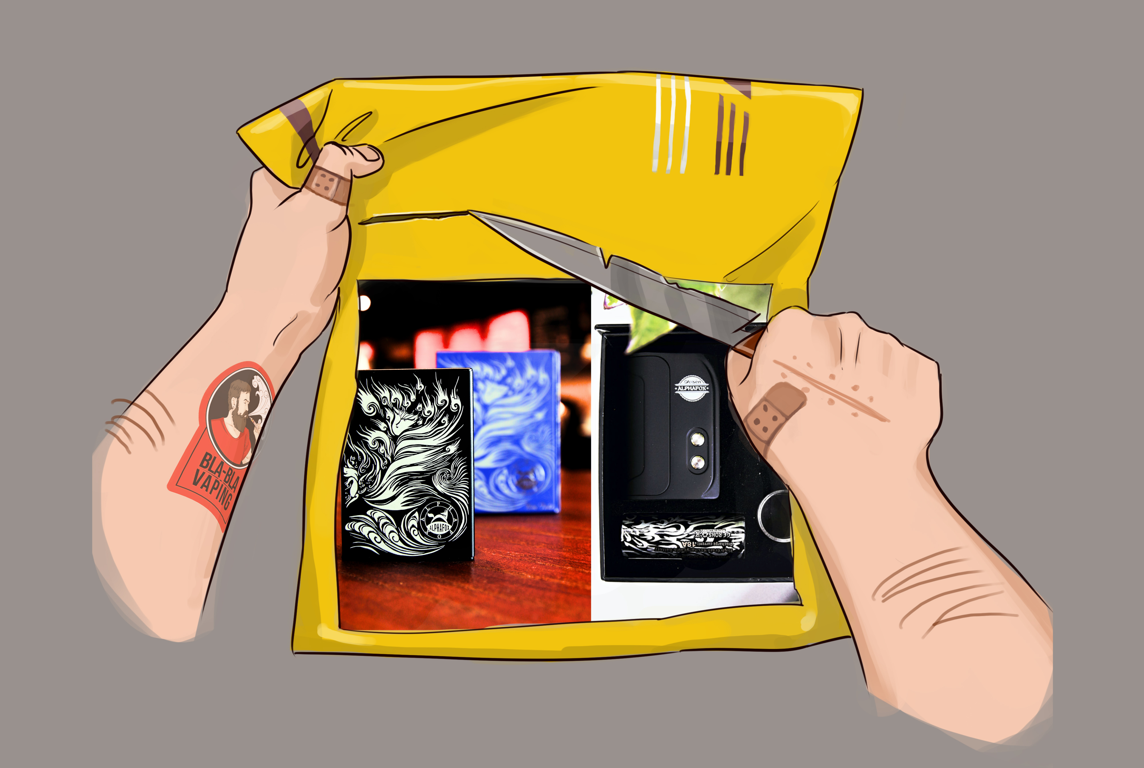 Первый взгляд AlphaFox Nine tails 200W \ Mini bolt 52W Mod-Starter Kit