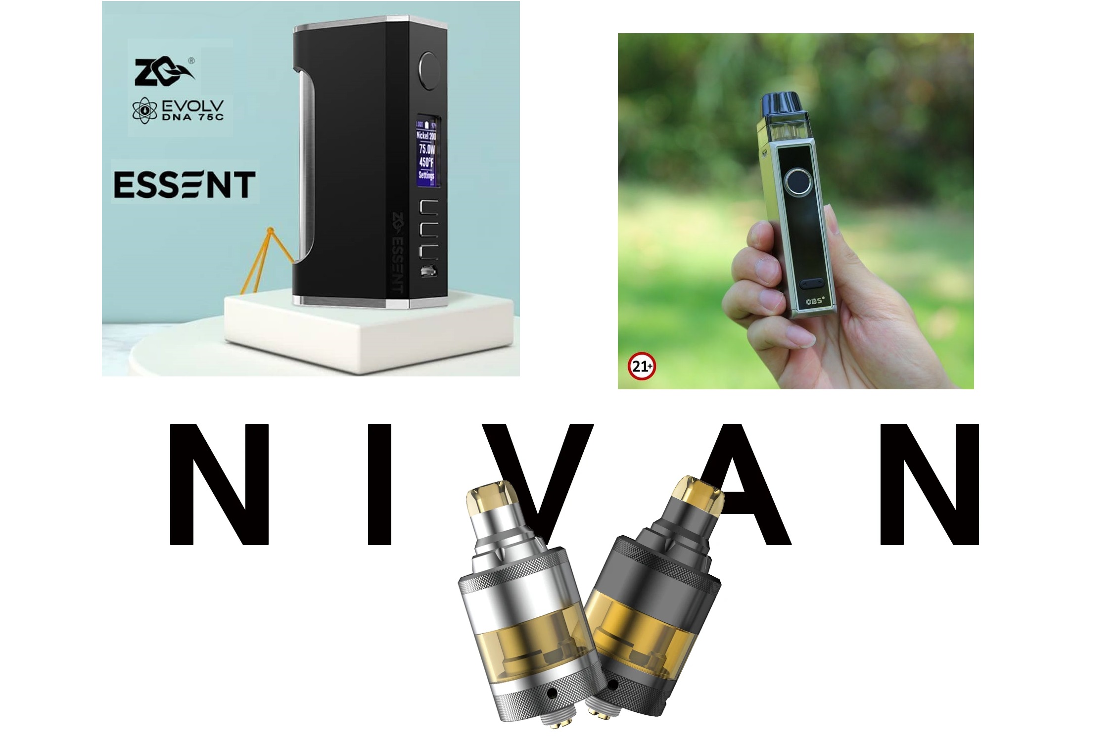 ZQ FOCUS DNA75c, OBS NAZE kit и YACHTVAPE PANDORA MTL RTA - переименованные #2...