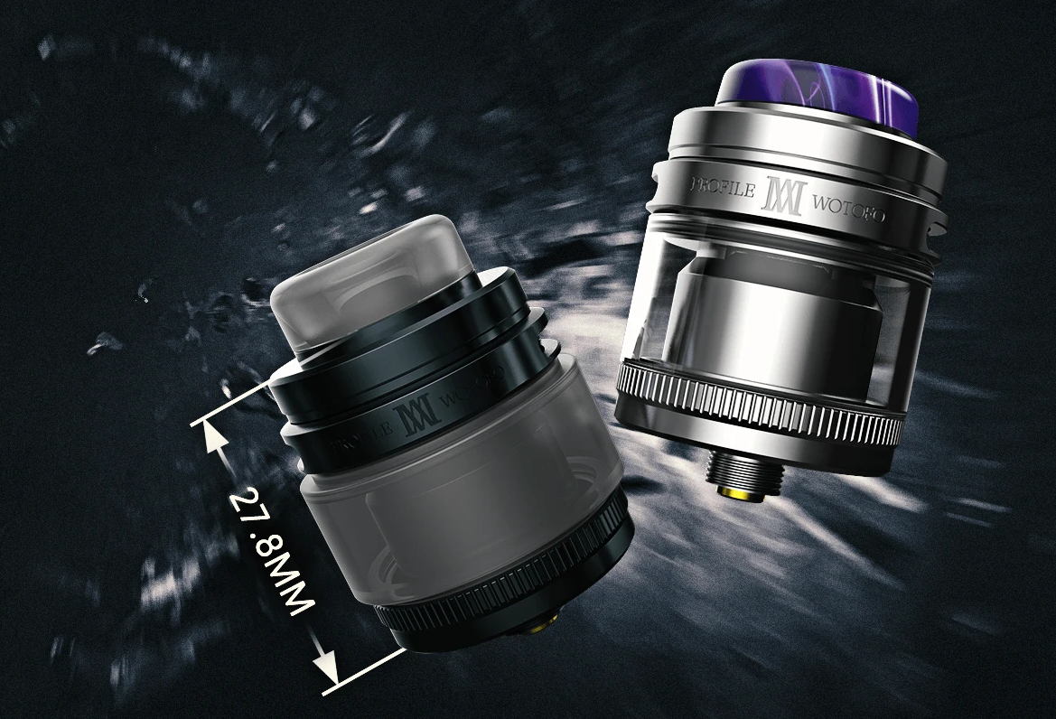 Wotofo Profile M RTA - самый мелкий в линейке, да еще и непроливаемый...