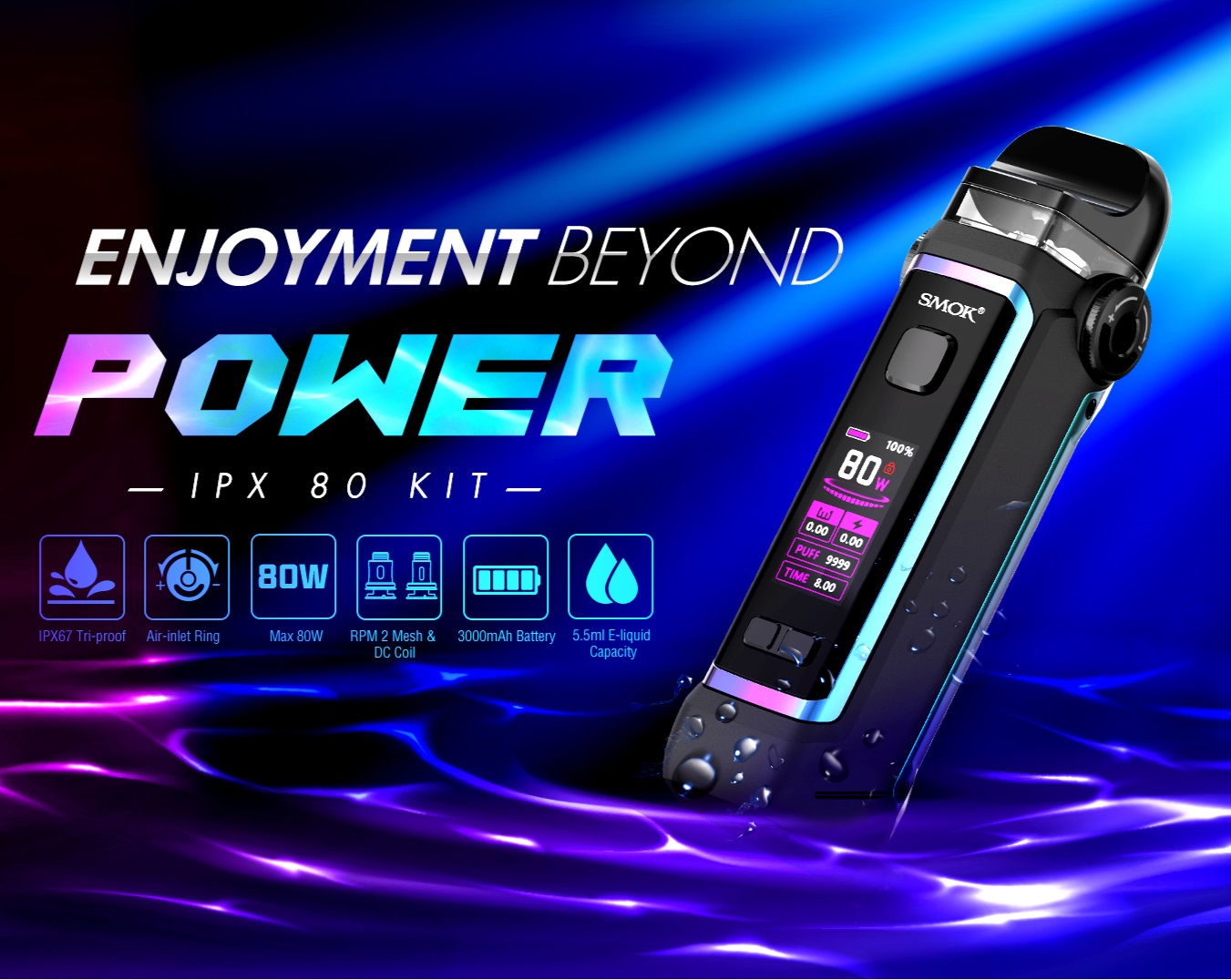 SMOK IPX 80 kit - защищенный и весьма автономный новичок...