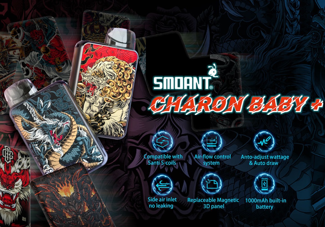 Smoant Charon Baby Plus POD kit - увеличенная автономность и съемные панели...