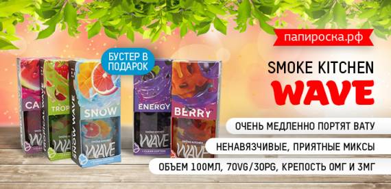 Экономия на вате, без экономии на вкусе - Smoke Kitchen Wave в Папироска РФ !