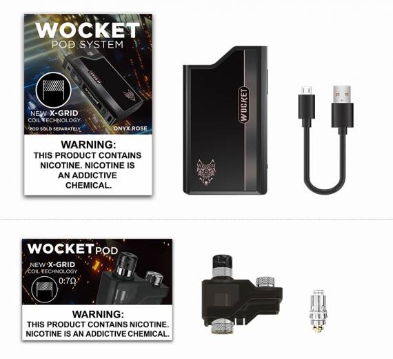 Snowwolf Wocket Pod System - AIO with boxing mod functionality ...