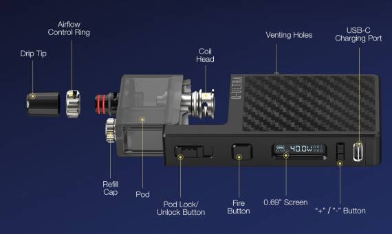 Lost Vape Q Ultra Pod System Kit - Type-C, RBA база, увеличенная АКБ и полноценная регулировка мощности...