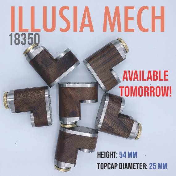 Fakirs Mods Illusia mech mod 18350  - механический стик из ореха...