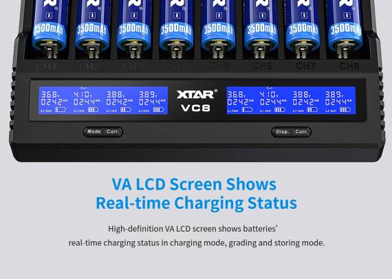 XTAR VC8 Charger - куча слотов и пара неординарных плюшек...