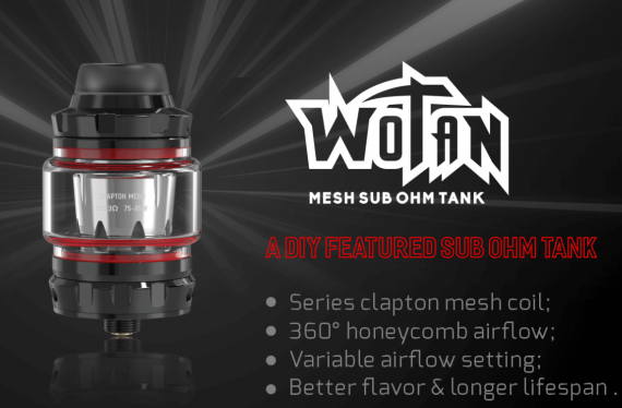 Damn vape Wotan Mesh sub ohm tank - инновационный танк со сменными обдувами...