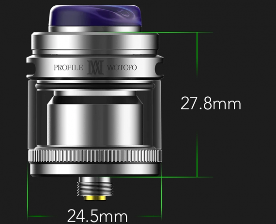 Wotofo Profile M RTA - самый мелкий в линейке, да еще и непроливаемый...