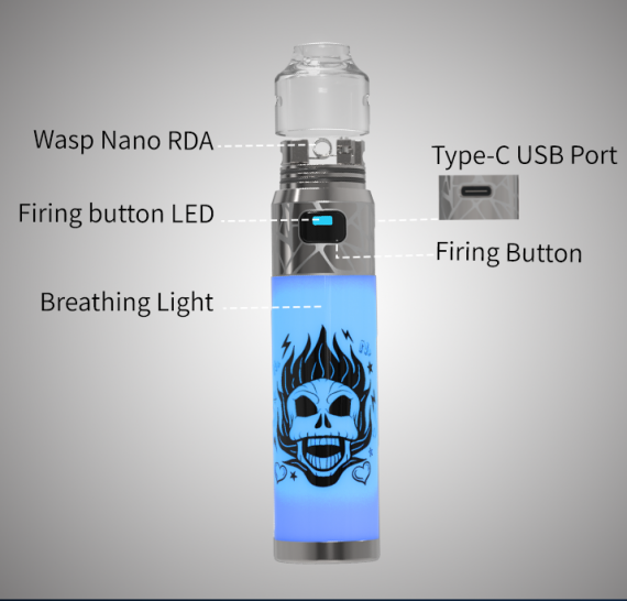Oumier Wasp Nano Stick Flashing RDA kit - набор с интегрированной дрипкой...