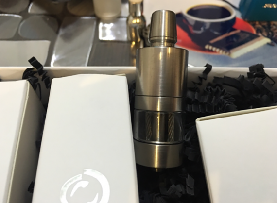 Vampire V2 Atomizer from Oxygene Mods.  Familiar genesis, by old standards